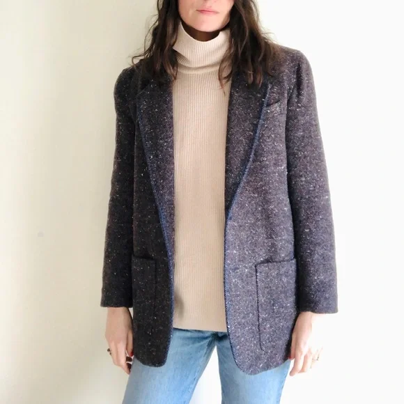 Tweedy square cut wool blazer - Picture 14 of 16